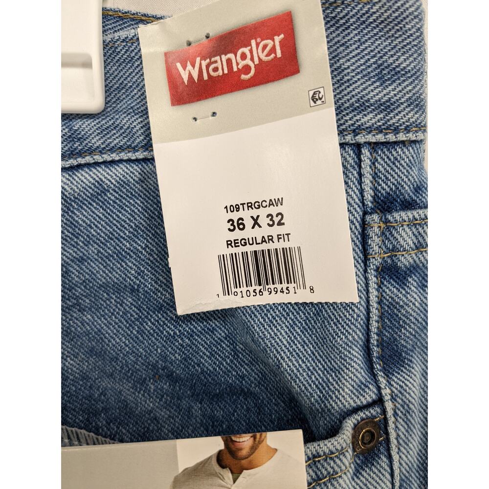 Wrangler Jeans Straight Leg 36x32 Apollo Blue Men Regular Fit Soft Strong Rugged - Picture 5 of 11